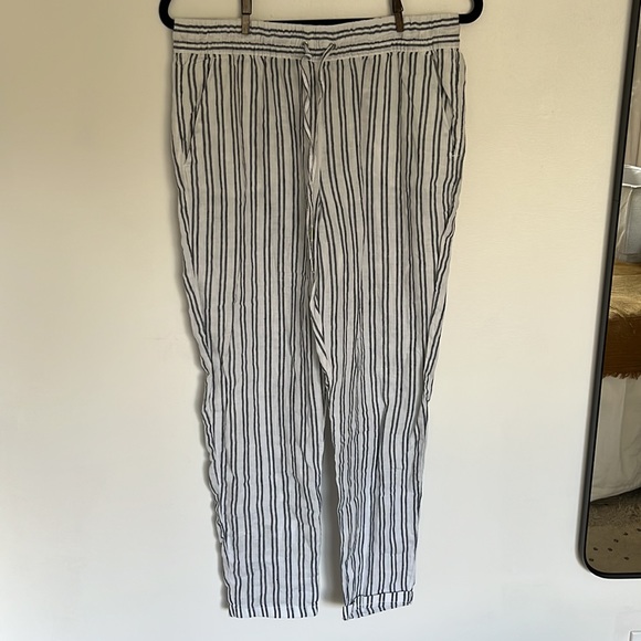 NWT H&M Linen Striped Joggers - Picture 3 of 4